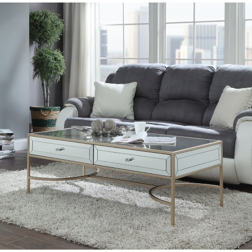 Wisteria Coffee Table in Mirror & Rose Gold